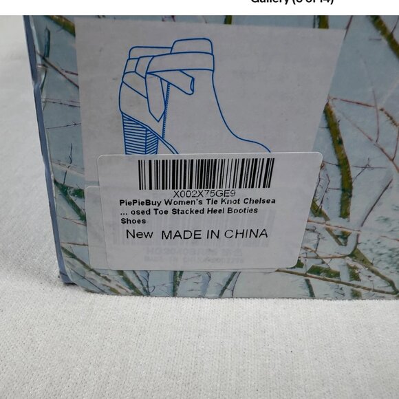 PiePieBuy Women's Tie Knot Chelsea Pump Ankle Boots Closed Toe Brown Size 8.5 - Picture 3 of 14